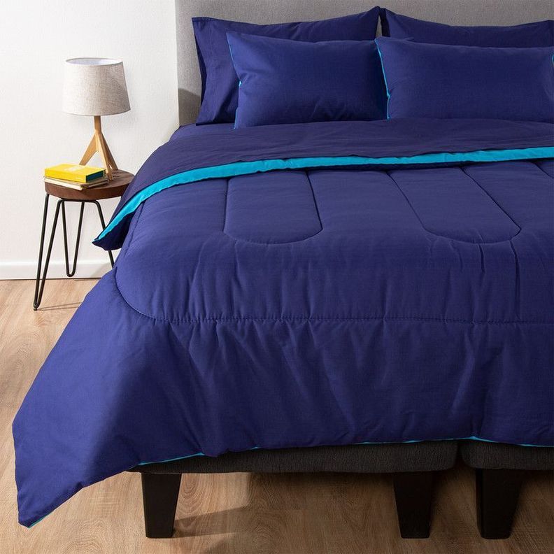 COMBO 53 PLUMON BICOLOR CELESTE AZUL 2 PLAZAS-5