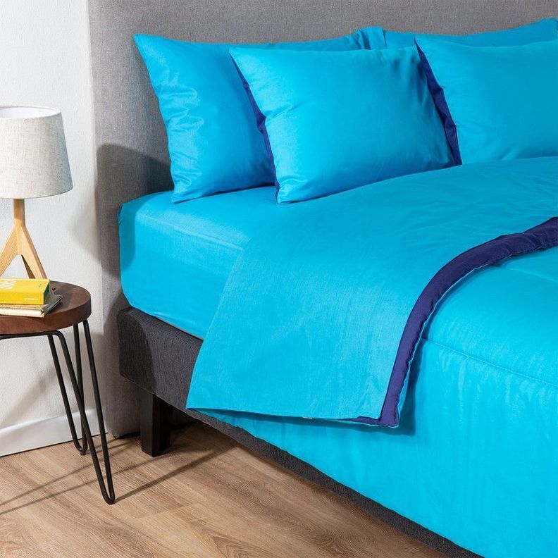 COMBO 53 PLUMON BICOLOR CELESTE AZUL 2 PLAZAS-1