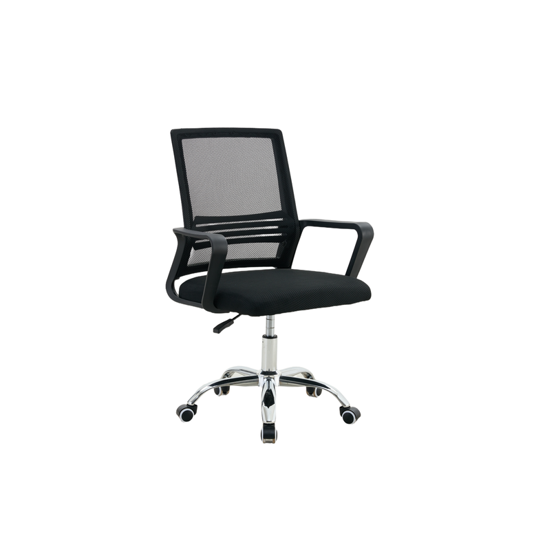 Silla de Oficina Negra Ergonomica Ajustable Santiago Negro