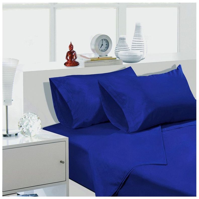 Sábana ArtHome - 1,5 Plazas - Azul -144 Hilos-1