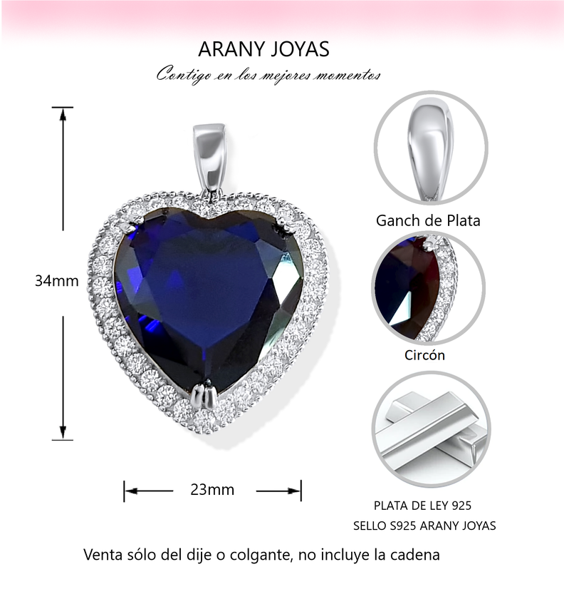 Collar Plata Corazón Titanic -3