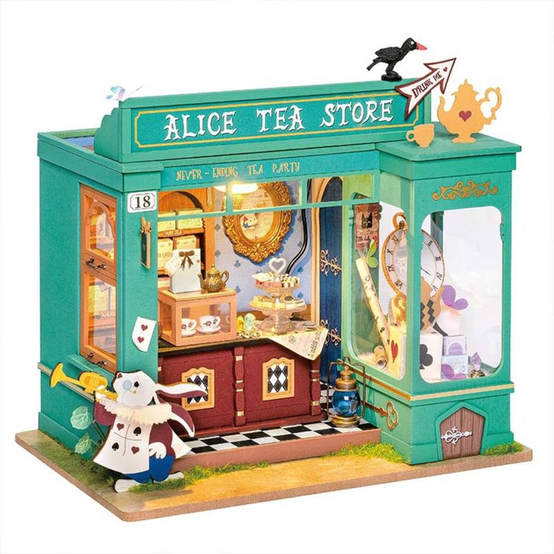 Puzzle 3d casita miniatura alice’s tea store tienda de té alicia-2