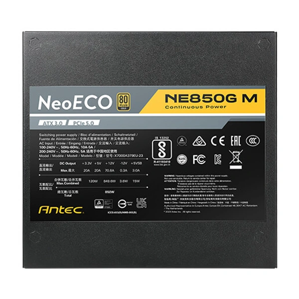 Fuente De Poder Antec NeoECO NE850G M ATX 3.0 Black 850w 80 Plus Gold-6