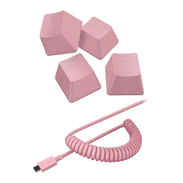 Razer PBT Keycap + Coiled Cable, Color Rosado (En)-0