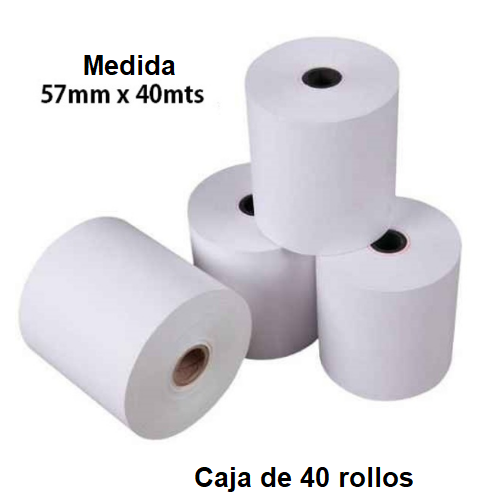 Caja de rollos papel térmico, 57 mm x 40 mts.-0