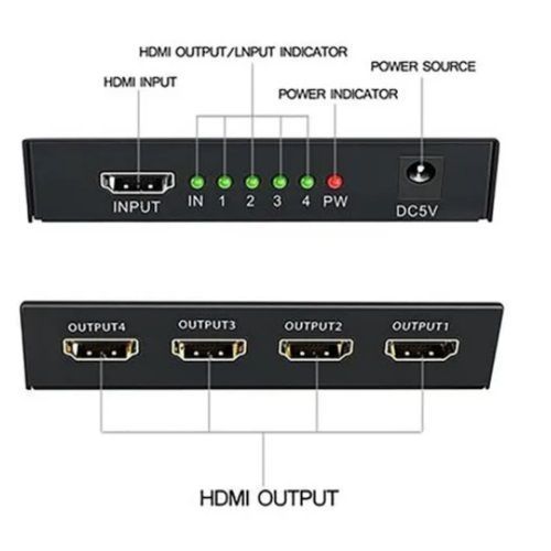 Adaptador Switch conexión HDMI de 1 entrada por 4 salidas-2