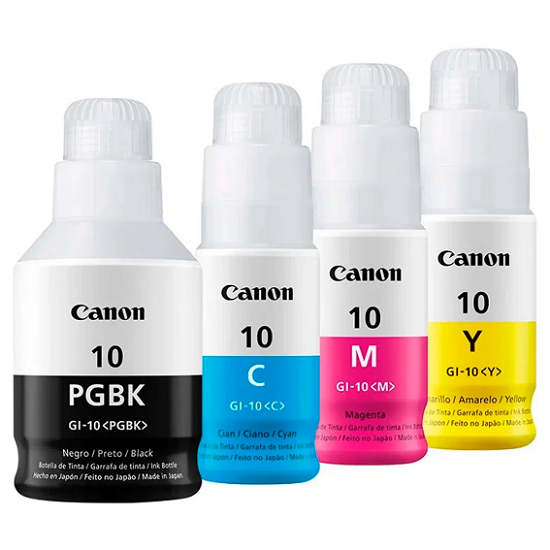 Pack botellas Canon GI-10 BK-C-M-Y