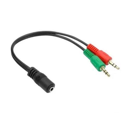 Cable separa audífono y micrófono, 1 jack a 2-0