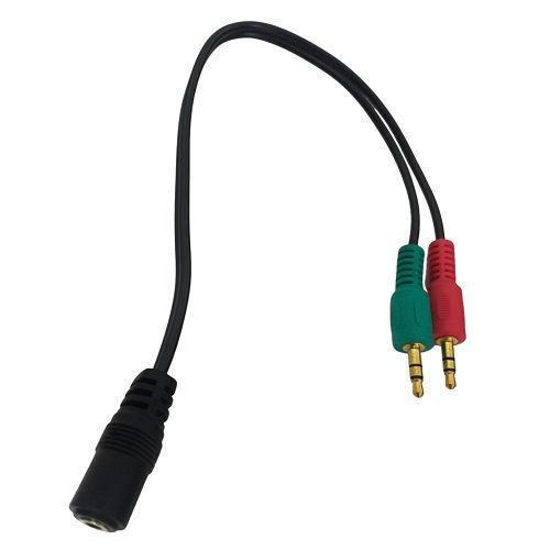 Cable separa audífono y micrófono, 1 jack a 2-1