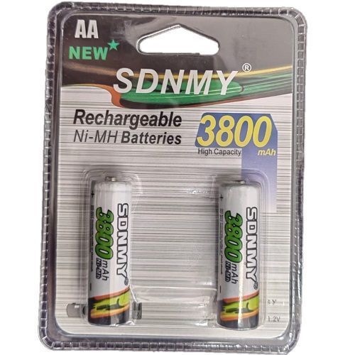Pack 2 Pilas AA recargables de 3800mAh-0