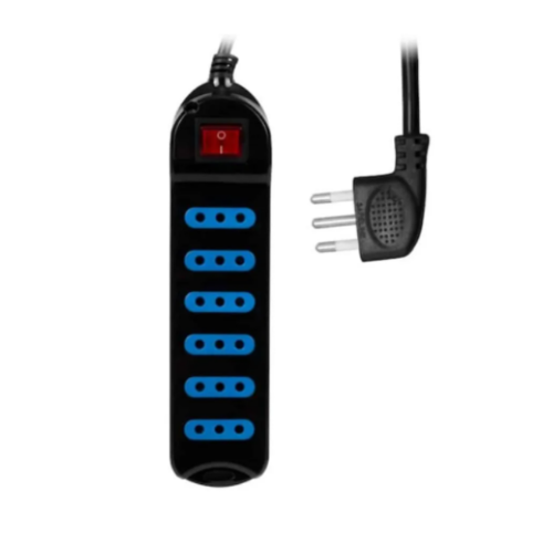 Alargador de 6 posiciones con switch de 5 mts. color Negro-0