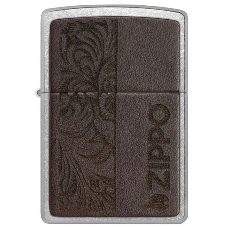 ENCENDEDOR ZIPPO Brown Leather Emblem  Zippo Design ZP46920