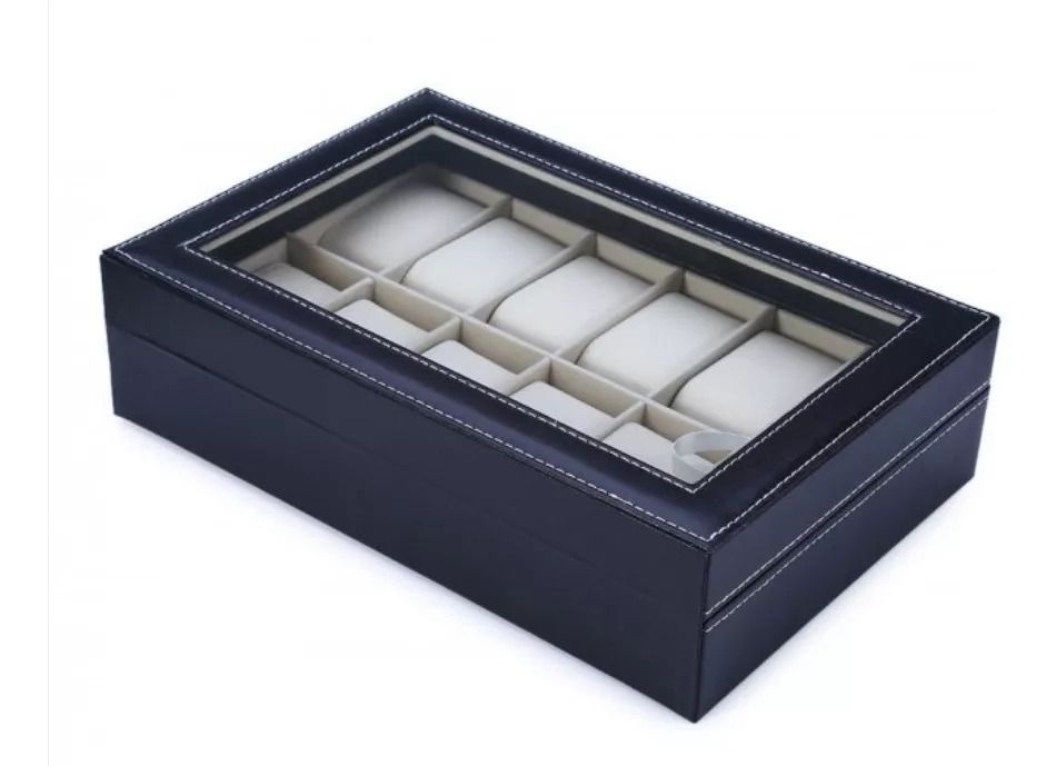 Organizador Estuche Caja 12 Relojes Exhibidor-1