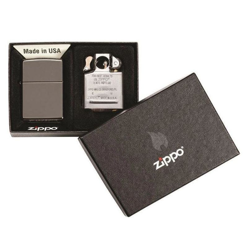 Encendedor Zippo Black Ice & Pipe Insert Plateado ZP29789