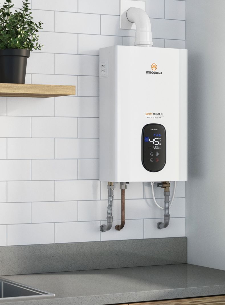 Calefont Gas Licuado 13 Litros Tiro Forzado Sensor 13 Eco-2