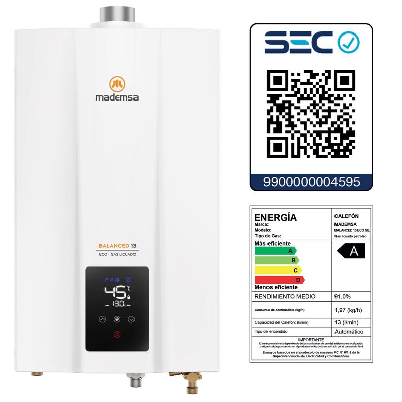 Calefont Gas Licuado 13 Litros Tiro Balanceado Balanced 13-7