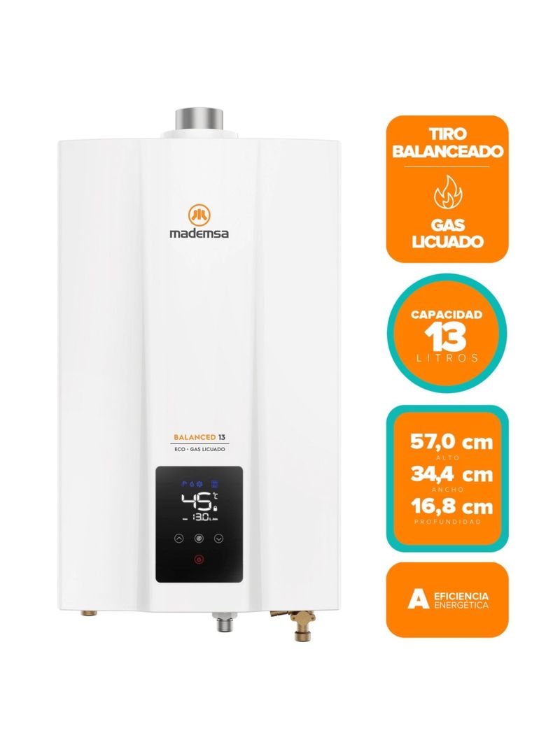 Calefont Gas Licuado 13 Litros Tiro Balanceado Balanced 13-6