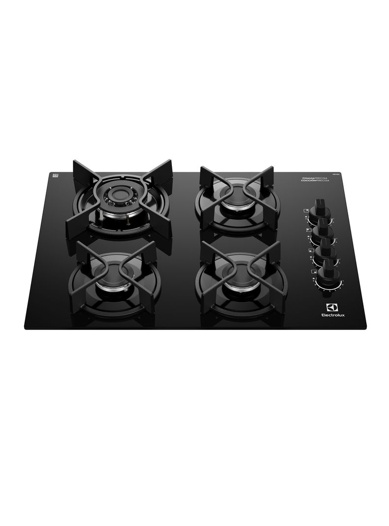 Encimera a Gas 4 Platos Experience Triple Llama KE4GC Negro