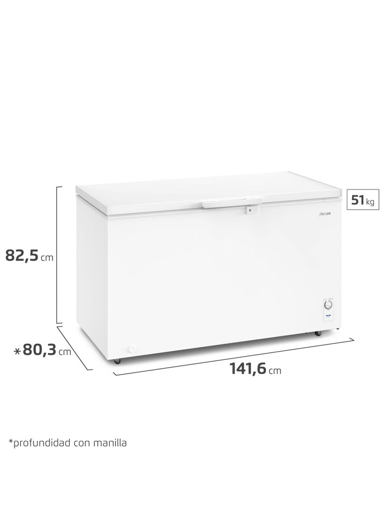 Congelador Freezer Fensa Horizontal 418L Frío Directo Z400D-1