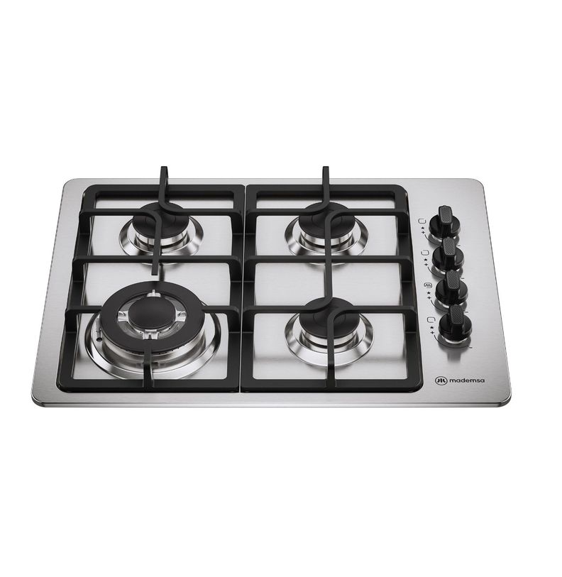 Mademsa Encimera a Gas 4 Platos Triple Llama y Parrilla Hierro Fundido KM4TX