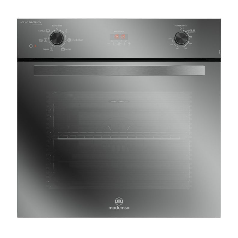 Horno Empotrable Electrico 59L Convector y Temporizador OM6CX Gris Espejado Plata