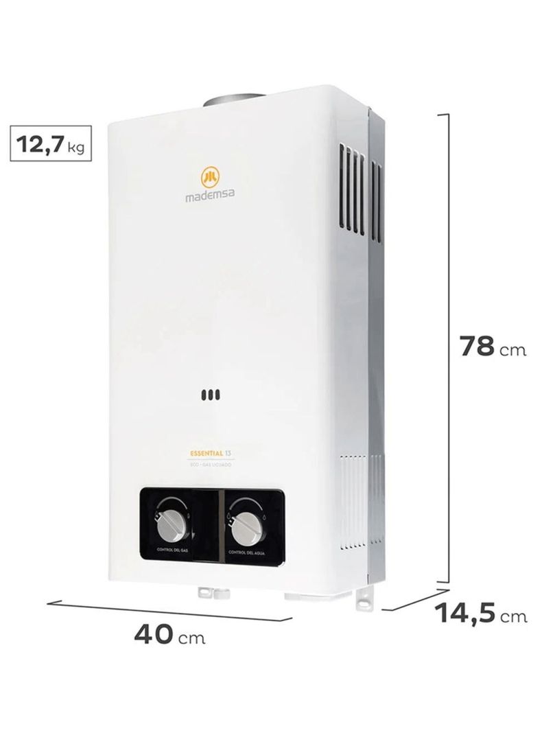 Calefont Gas Licuado 13 Litros Tiro Natural Essential 13 Eco-1