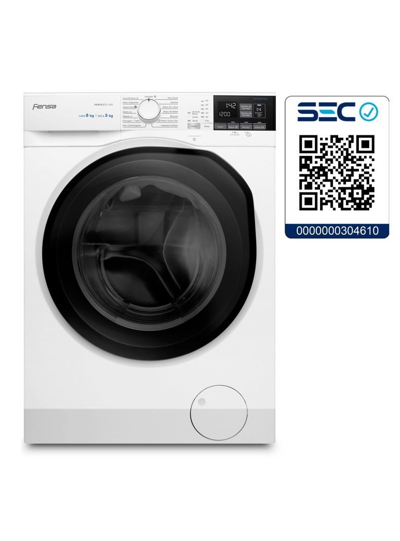 Lavadora Secadora Fensa 8Kg Carga Frontal Vapour Care 8WD-5