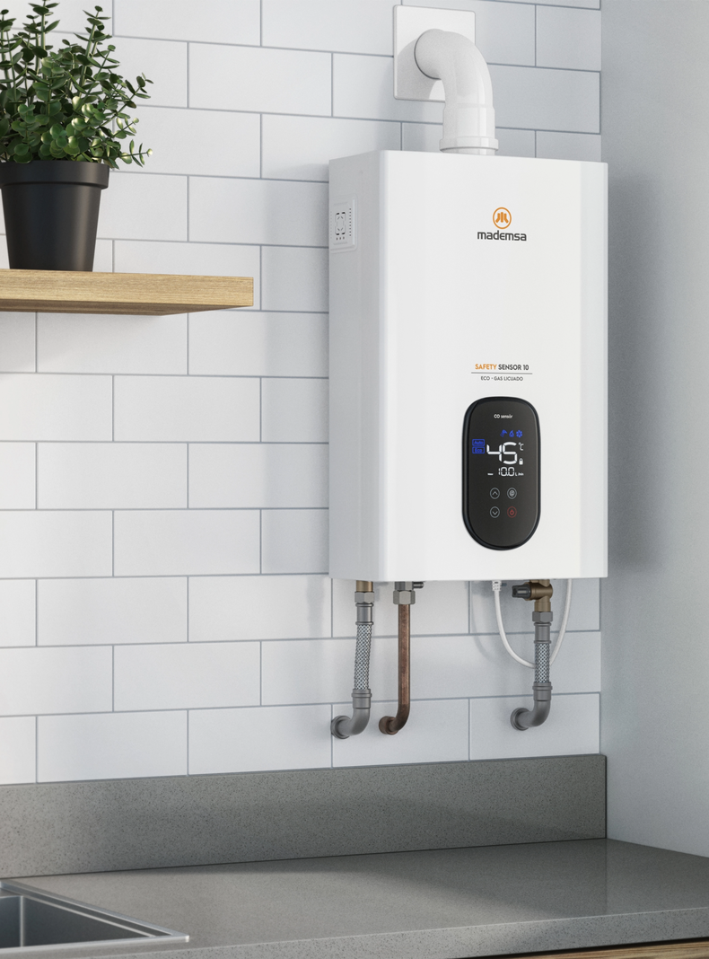 Calefont Gas Licuado 10 Litros Tiro Forzado Sensor 10 Eco-2