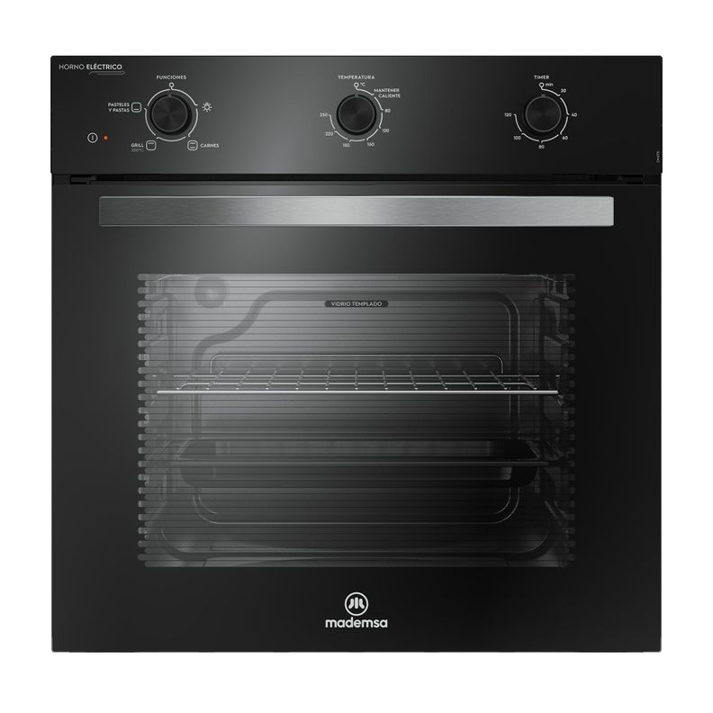 Mademsa Horno Empotrable Eléctrico 59L Temporizador y Limpia Fácil OM6TB