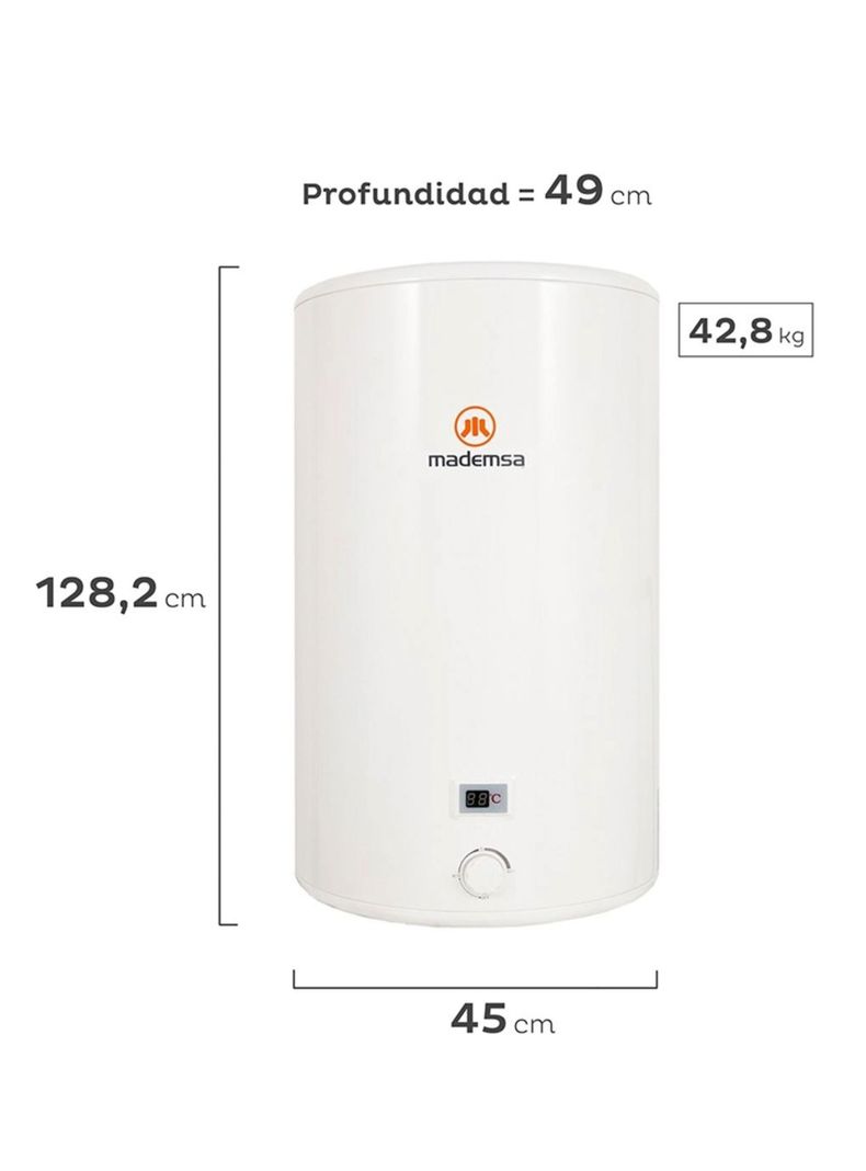 Termo Eléctrico Mademsa 150 Litros Mural Term 150 Blanco-1