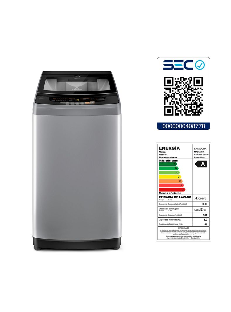 Lavadora Automática 9,5Kg Fuzzy Automático 9,5 SZG Gris-6