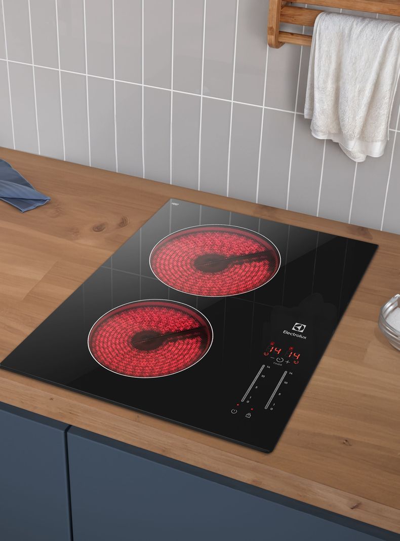 Encimera Eléctrica 2 Platos Vitrocerámica Panel Touch VE3ST-3