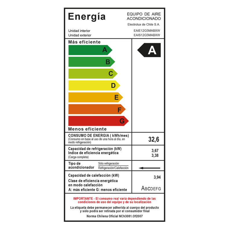 Aire Acondicionado Efficient Inverter 12000 BTU -6
