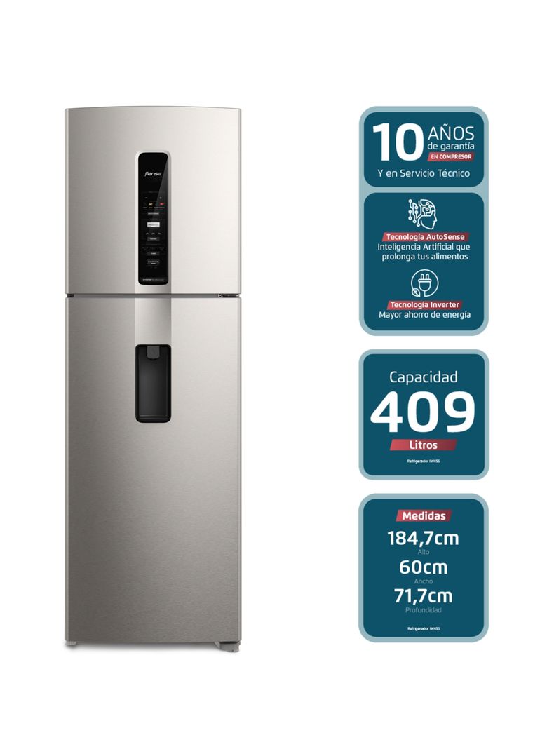 Refrigerador Fensa 409L No Frost Top Freezer Inverter IW45S-2