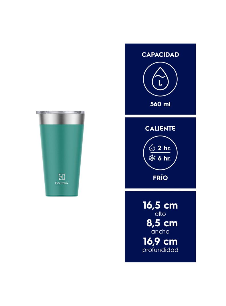 Vaso Térmico Mug Electrolux 560 ml con Tapa Sense Verde-2