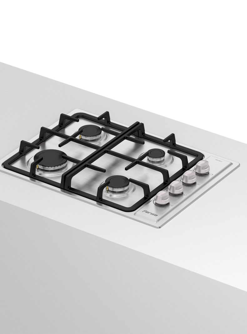 Encimera a Gas 4 Platos Encendido Eléctrico FCE 4 HF T Inox-4