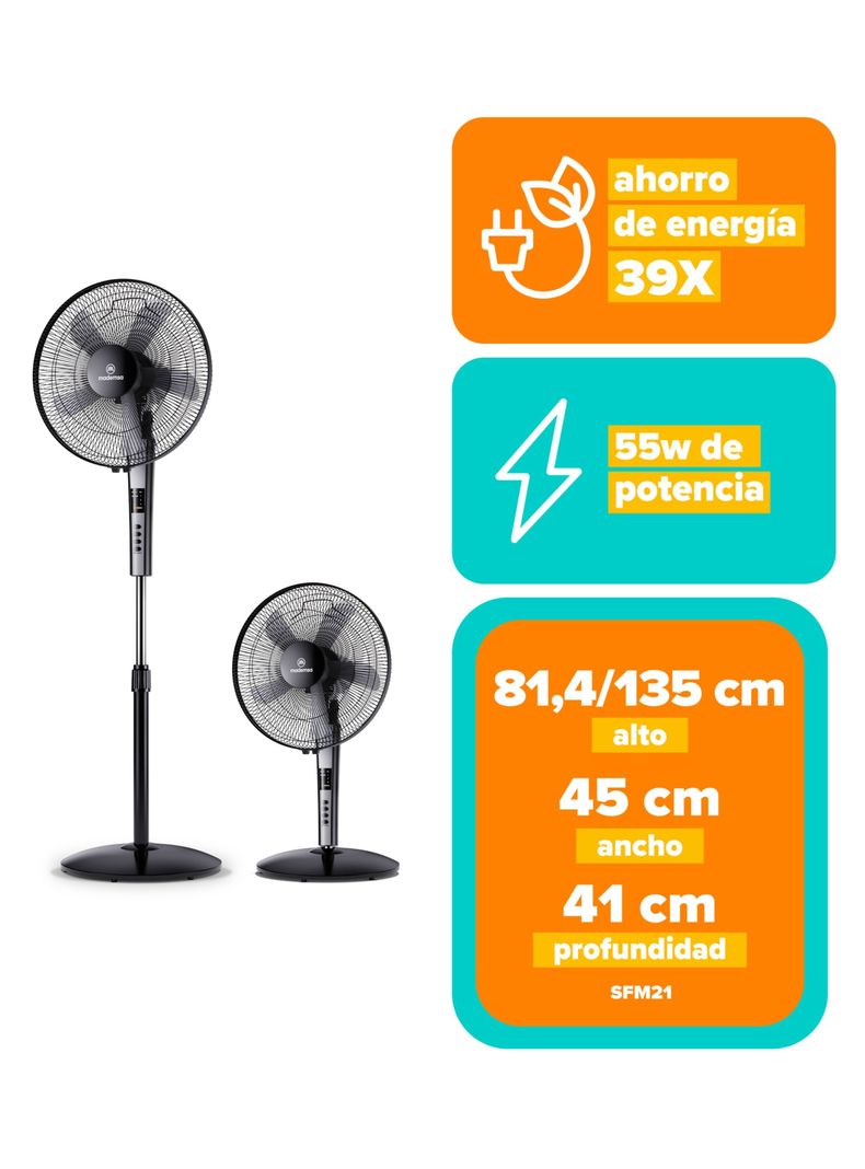Ventilador 2 en 1 Mademsa Pedestal y Sobremesa SFM21-3