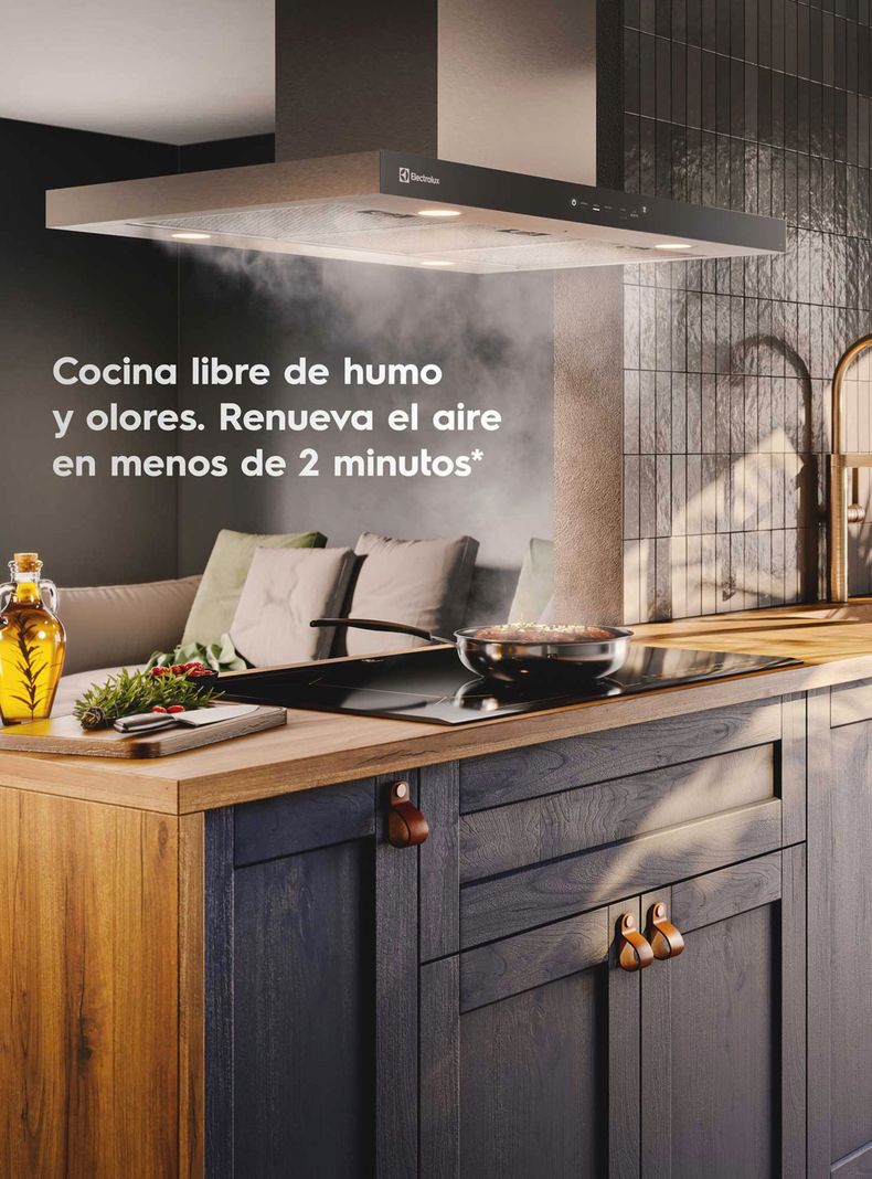 Campana Cocina Decorativa Electrolux Isla 90cm Timer CE9IF-3