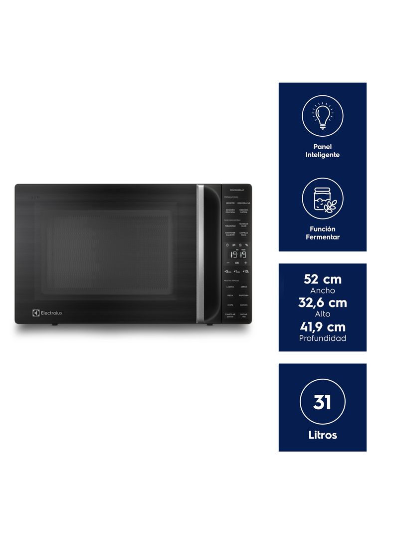 Microondas Electrolux 31 Litros Digital Descongelamiento Asistido ME31N Negro-2