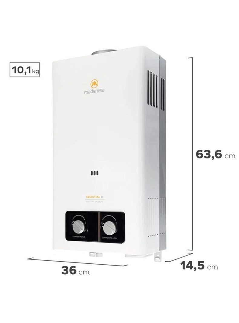 Calefont Gas Licuado 11 Litros Tiro Natural Essential 11 Eco-1