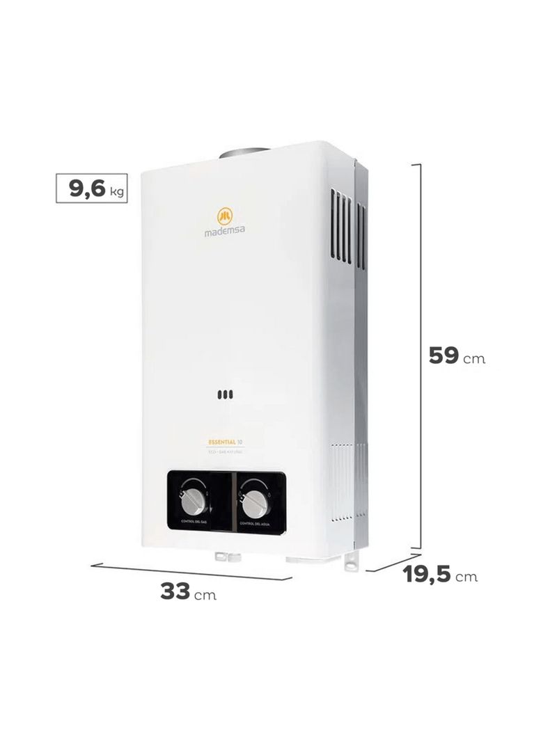 Calefont Gas Natural 10 Litros Tiro Natural Essential 10 Eco-1