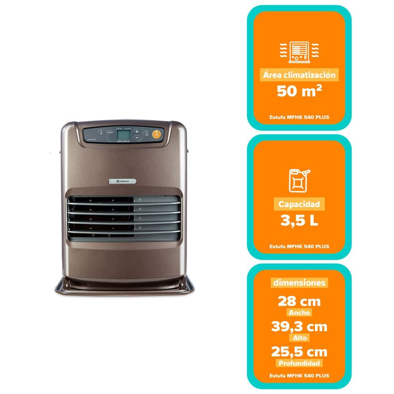Estufa Parafina Láser Mademsa 3,5 Litros 2,3Kw MFHK 540 Plus-2