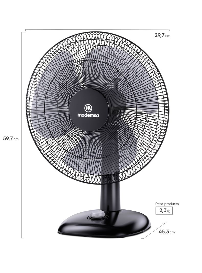 Ventilador Sobremesa Mademsa 40W 3 Velocidades 40,6 cm DFM16-1