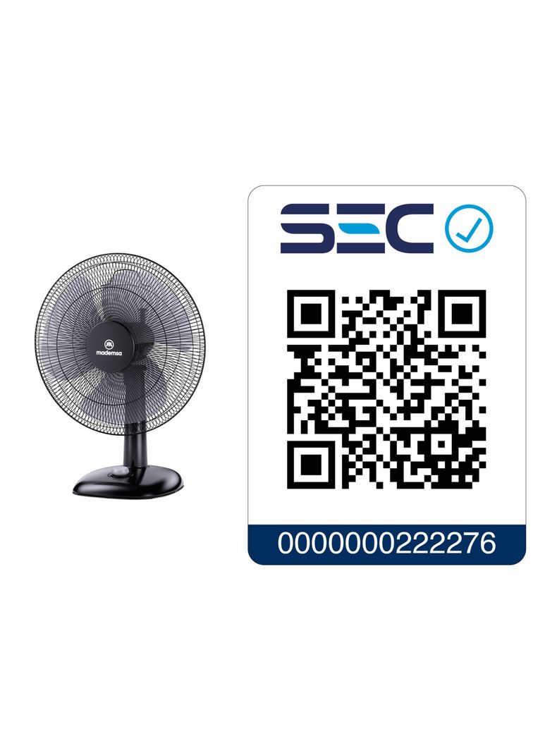 Ventilador Sobremesa Mademsa 40W 3 Velocidades 40,6 cm DFM16-6