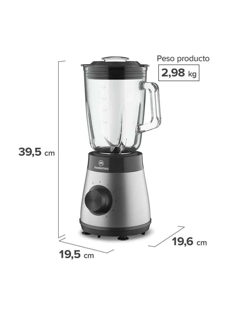 Licuadora Mademsa 1,5L con 5 velocidades 500W MBL50-1