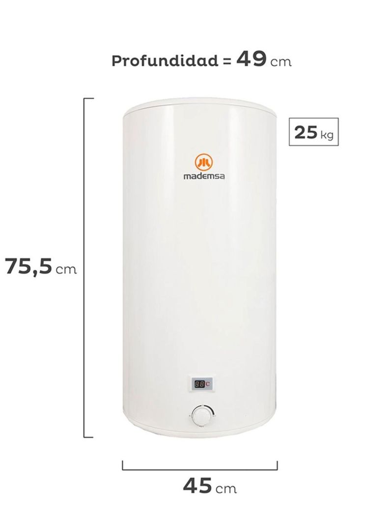 Termo Eléctrico Mademsa 80 Litros Mural Term 80 Blanco-1