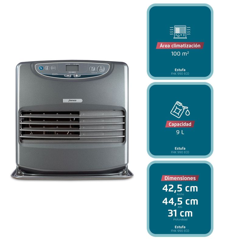 Estufa Parafina Láser Fensa 9 Litros 4,65Kw Eco FHK 990-3