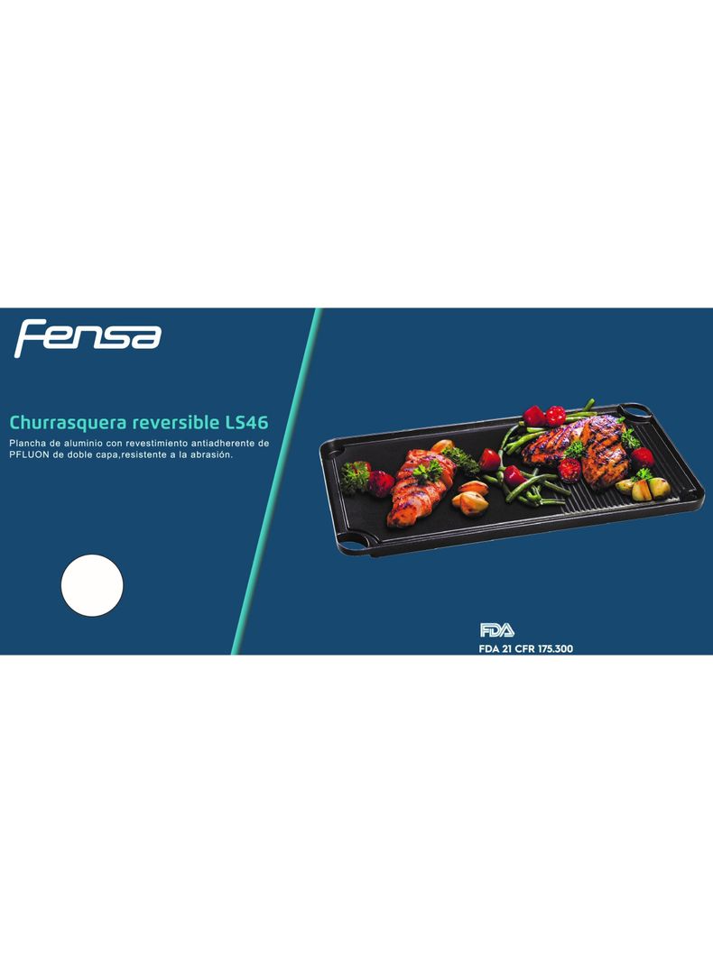  Plancha Churrasquera Fensa Antiadherente LS46 Negra -3