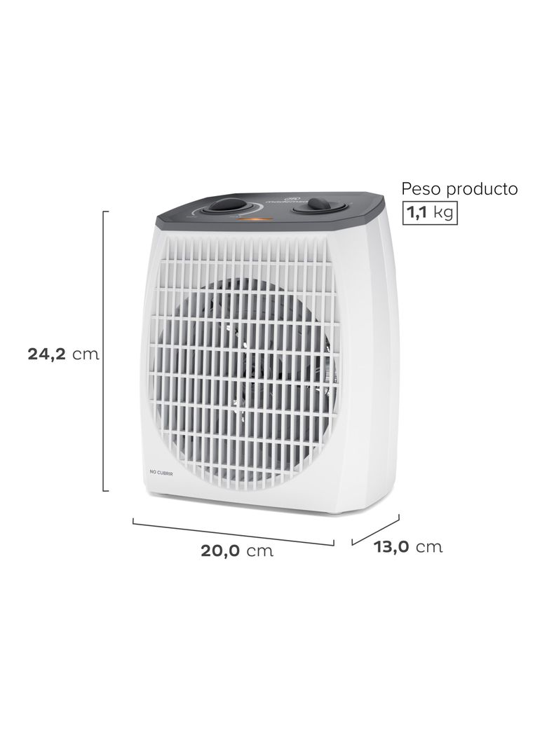 Termoventilador Mademsa 2000W 2 Velocidades Termostato TV500-1