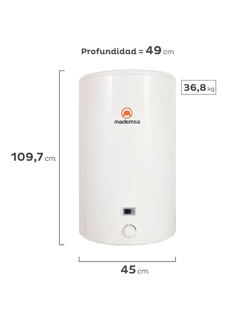 Termo Eléctrico Mademsa 120 Litros Mural Term 120 Blanco-1